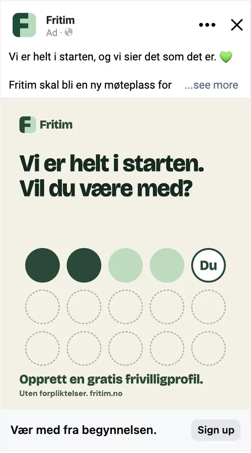 Fritim ad: “We’re just getting started. Want to join?”