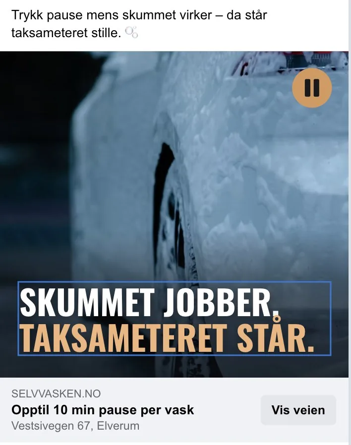 Ad for Verksmann Selvvask: “The foam works. The meter stands still.”